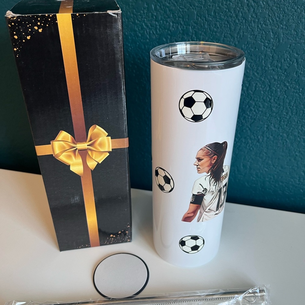 Alex Morgan USWNT US Women Girls Soccer Football Futbol Cup Tumber 20oz (New)